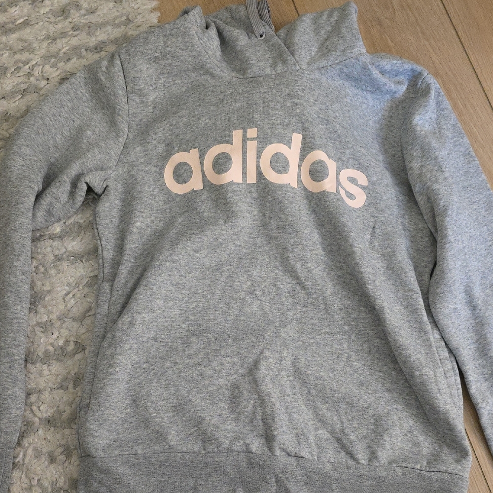 Adidas Heather Gray Sweatshirt with White Logo